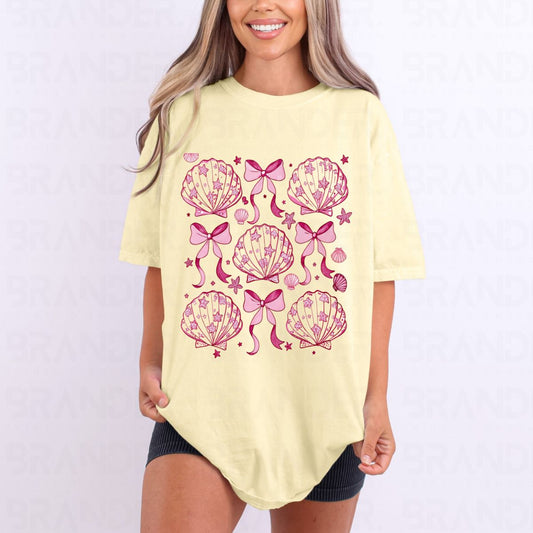 COQUETTE CLAMS AND BOWS GRID - DTF TRANSFER