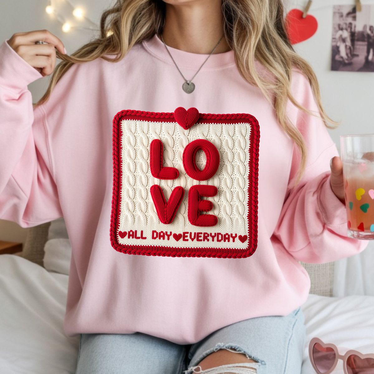 LOVE ALL DAY EVERY DAY *FAUX YARN* - DTF TRANSFER