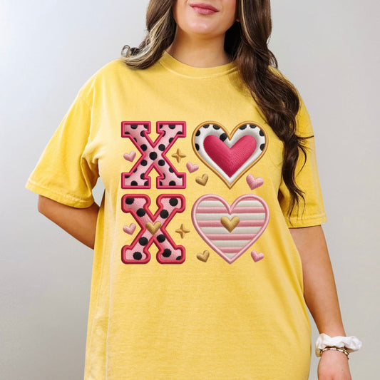 XOXO *FAUX YARN/FAUX EMBROIDERY* - DTF TRANSFER