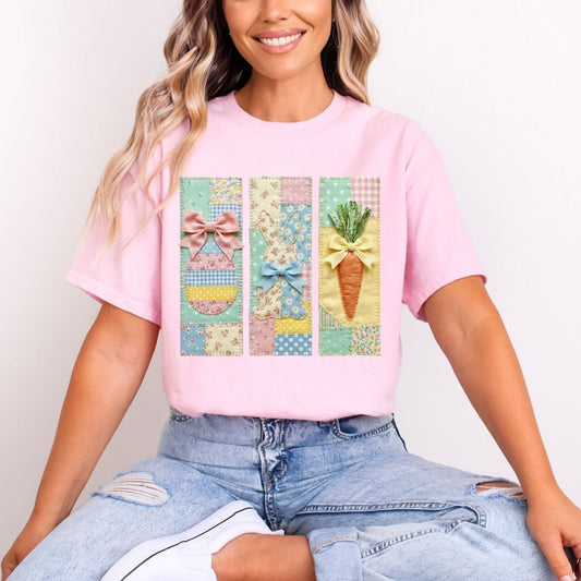 COQUETTE PATCHWORK EASTER DOODLE - DTF TRANSFER