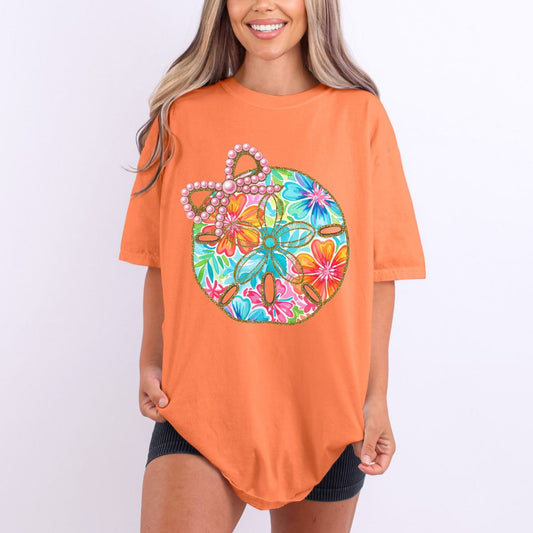 COQUETTE PREPPY FLORAL SAND DOLLAR - DTF TRANSFER
