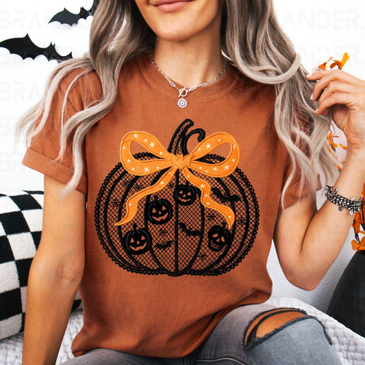 COQUETTE PUMPKIN *FAUX LACE* - DTF TRANSFER