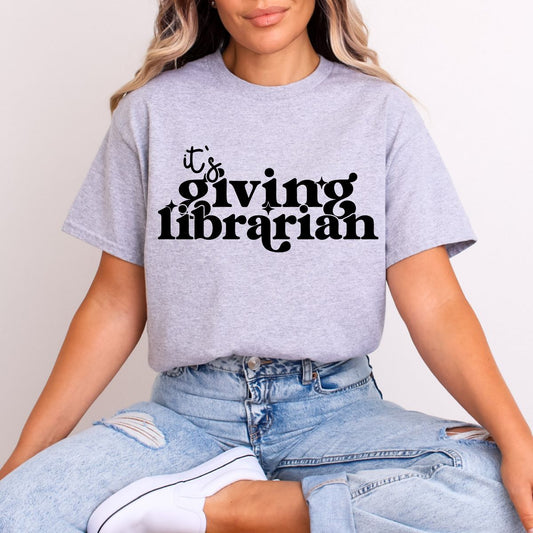 IT'S GIVING LIBRARIAN *BLACK* - DTF TRANSFER