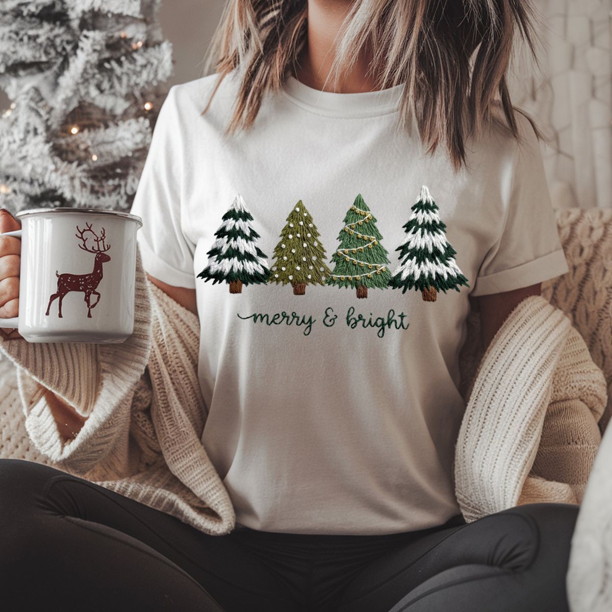 MERRY & BRIGHT *FAUX YARN* - DTF TRANSFER