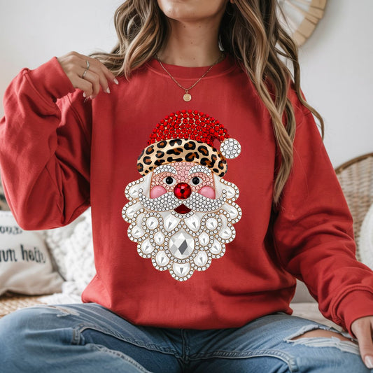 BEDAZZLED SANTA *FAUX RHINESTONES* - DTF TRANSFER