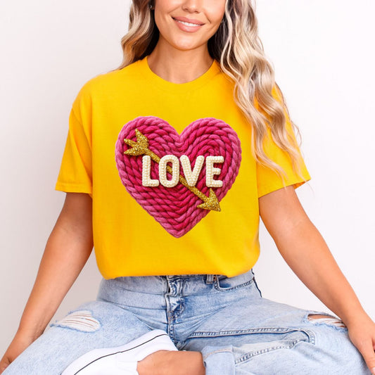 LOVE HEART *FAUX YARN* - DTF TRANSFER
