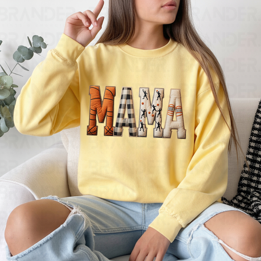 BASKETBALL MAMA *FAUX YARN* - COMPLETED TEE