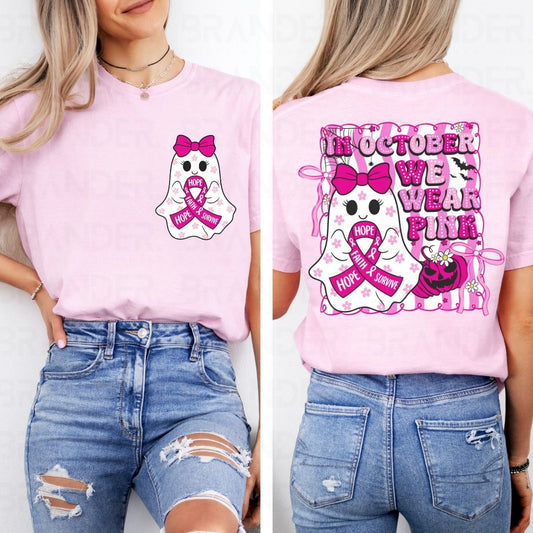 IN OCTOBER WE WEAR PINK - FRONT+BACK - DTF TRANSFER