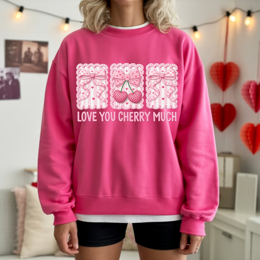 COQUETTE LOVE YOU CHERRY MUCH *FAUX YARN* - DTF TRANSFER