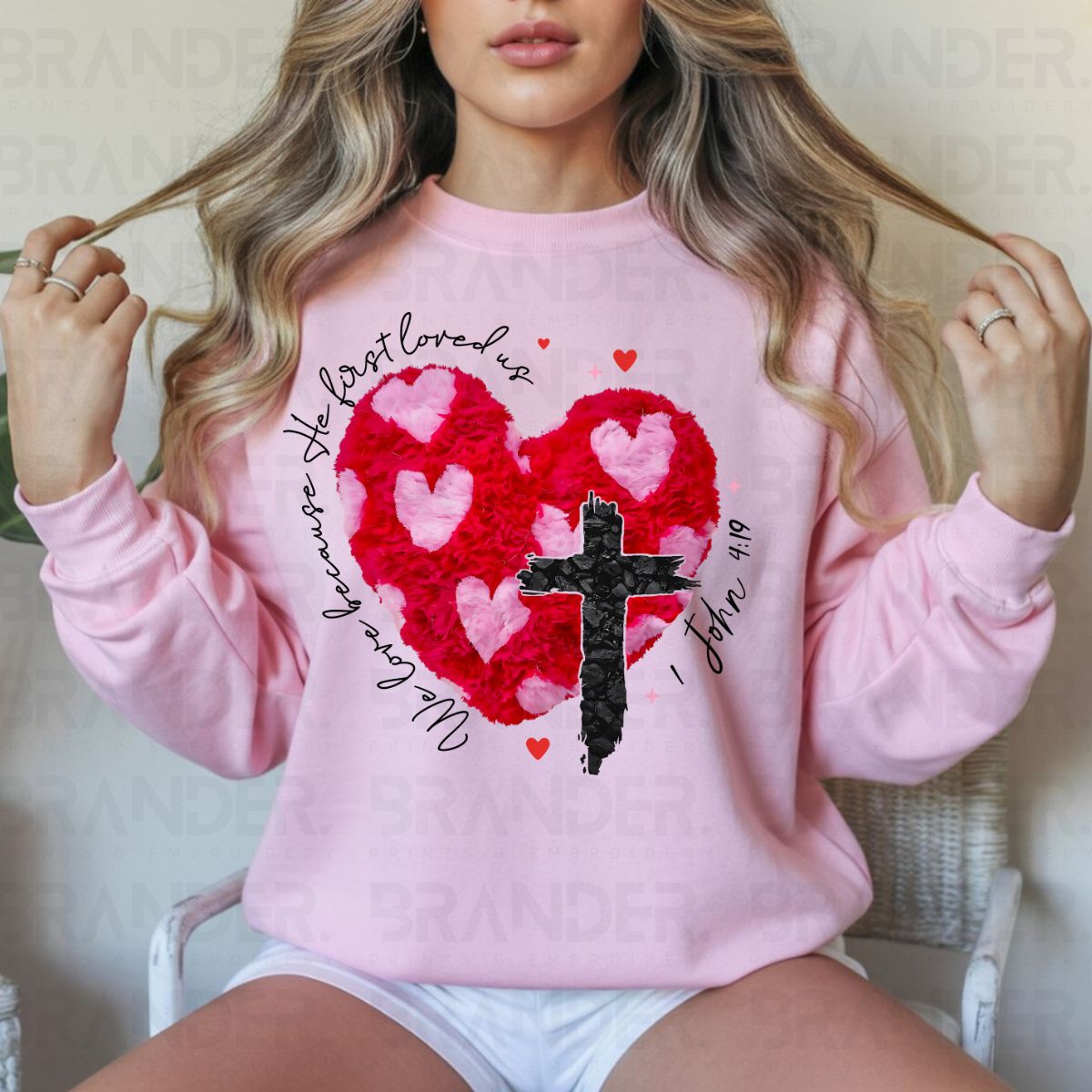 WE LOVE BECAUSE HE FIRST LOVED US - COMPLETED TEE