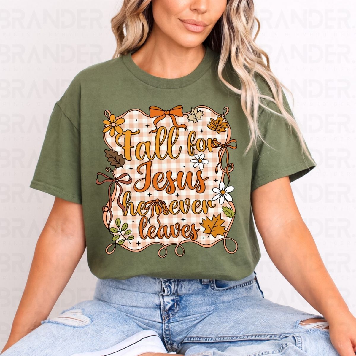 COQUETTE FALL FOR JESUS HE NEVER LEAVES - DTF TRANSFER