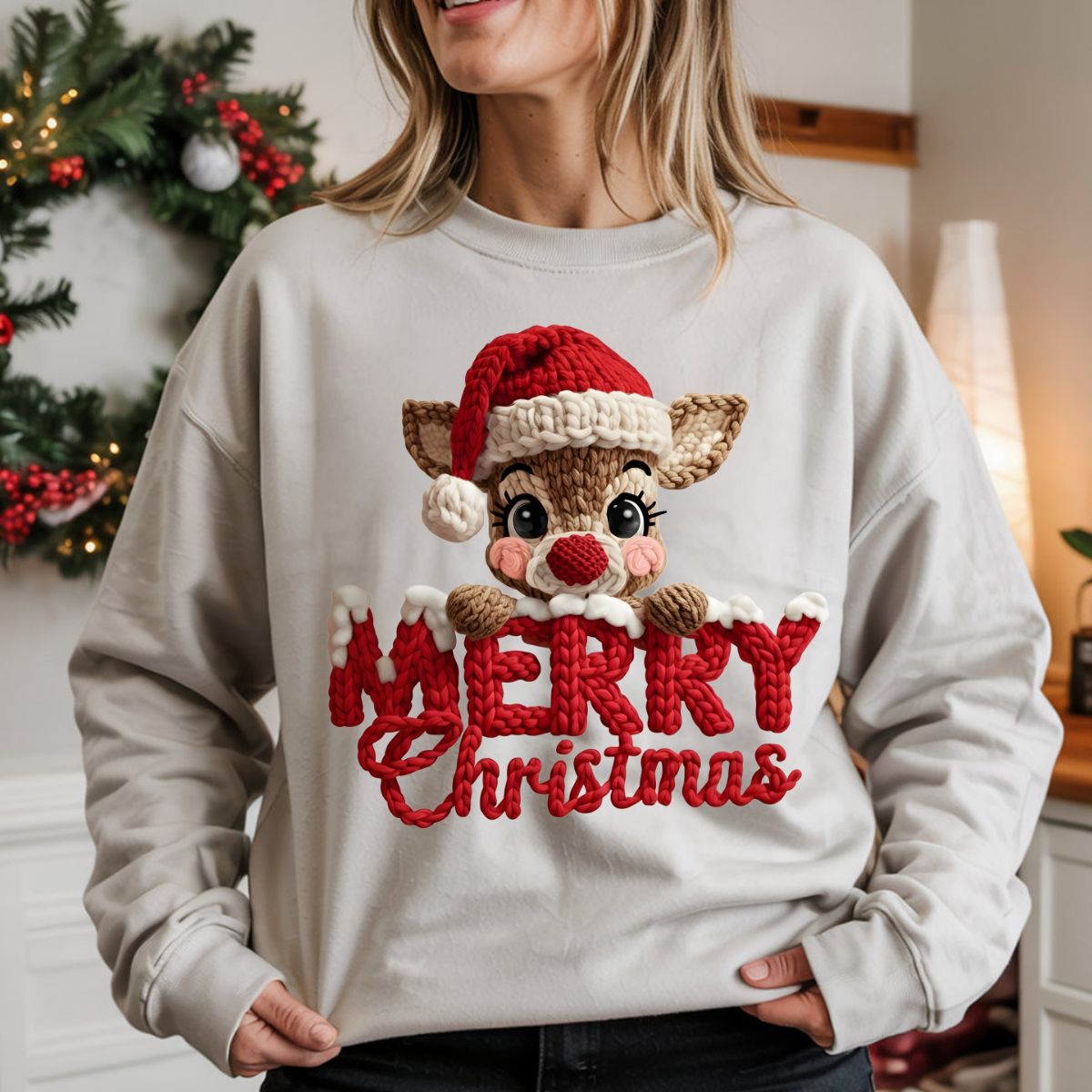 MERRY CHRISTMAS *FAUX YARN* - DTF TRANSFER