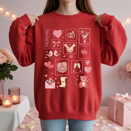 COQUETTE VALENTINES DAY POSTAGE FRAMES - DTF TRANSFER
