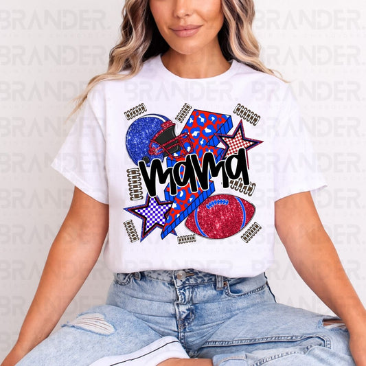FOOTBALL MAMA *FAUX GLITTER* - DTF TRANSFER
