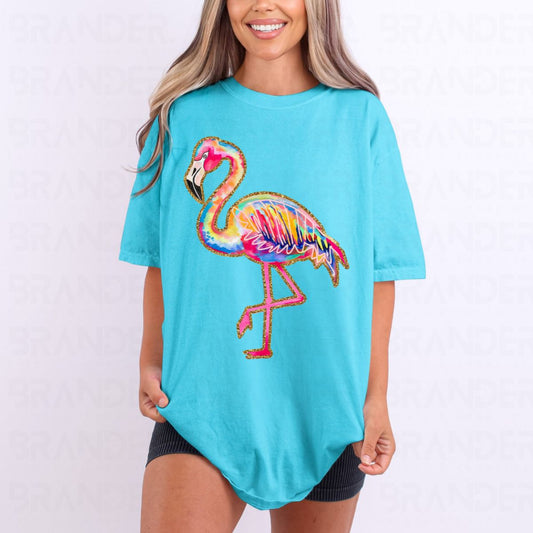PREPPY FLAMINGO - DTF TRANSFER