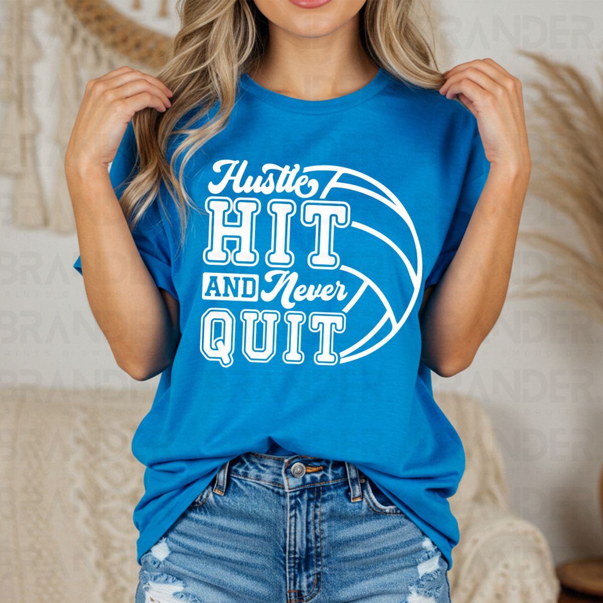 HUSTLE HIT AND NEVER QUIT - DTF TRANSFER