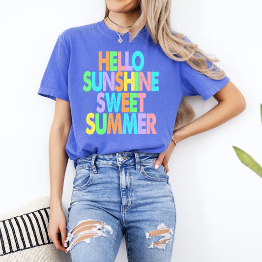 HELLO SUNSHINE SWEET SUMMER - DTF TRANSFER