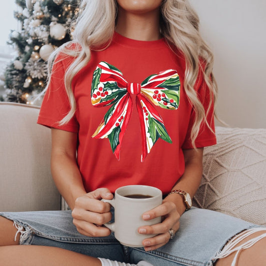 COQUETTE RED HOLLY BOW - DTF TRANSFER