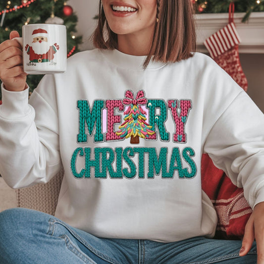 MERRY CHRISTMAS *FAUX YARN* - DTF TRANSFER