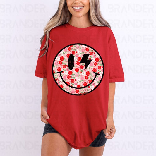 FLORAL SMILEY FACE - DTF TRANSFER