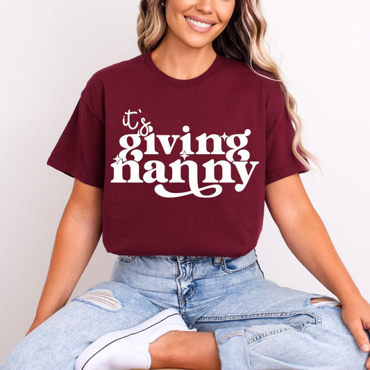 IT'S GIVING NANNY *WHITE* - DTF TRANSFER