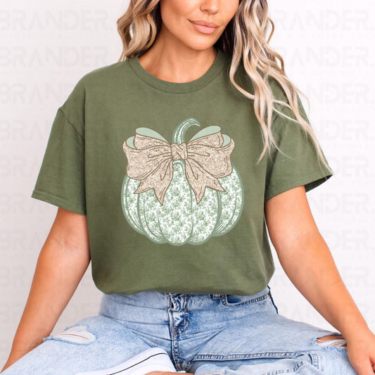 COQUETTE GREEN FLORAL PUMPKIN - DTF TRANSFER