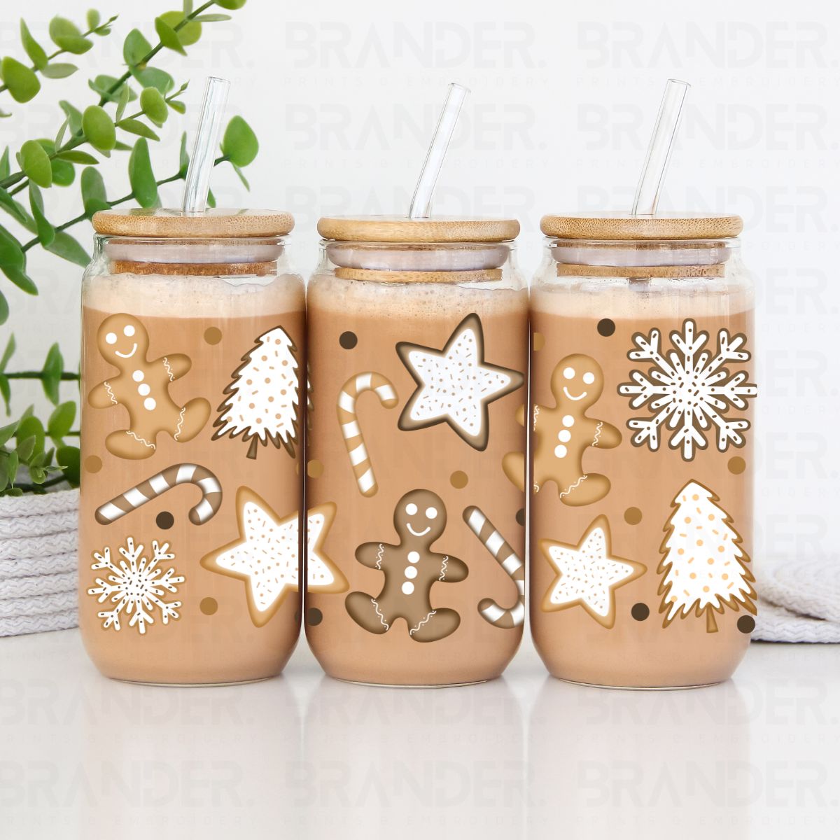 NEUTRAL CHRISTMAS DOODLE - 16 OZ - UV DTF