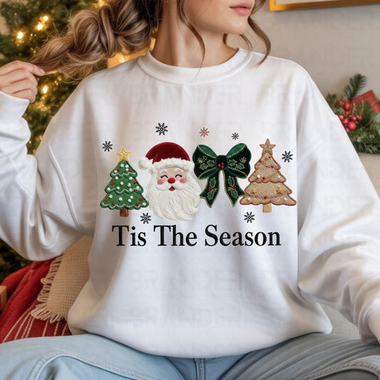 COQUETTE TIS THE SEASON *FAUX EMBROIDERY* - COMPLETED TEE