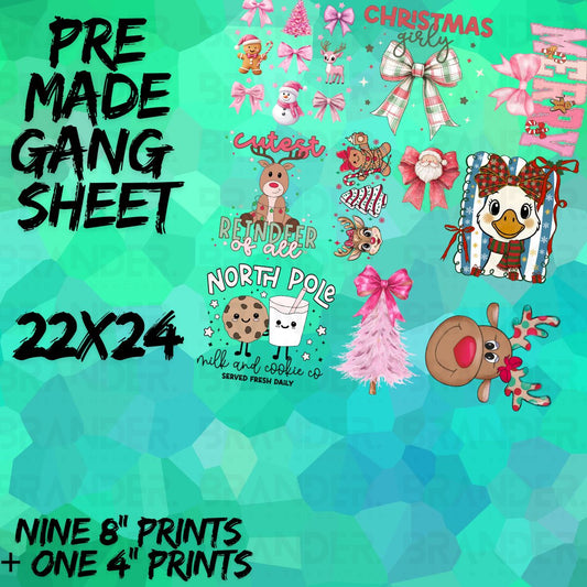 GIRLS CHRISTMAS - 22X24 - PREMADE GANG SHEET