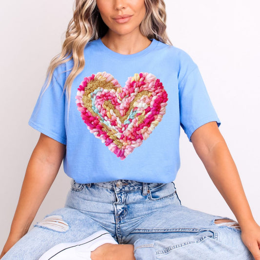 MULTICOLOR HEART *FAUX YARN* - DTF TRANSFER