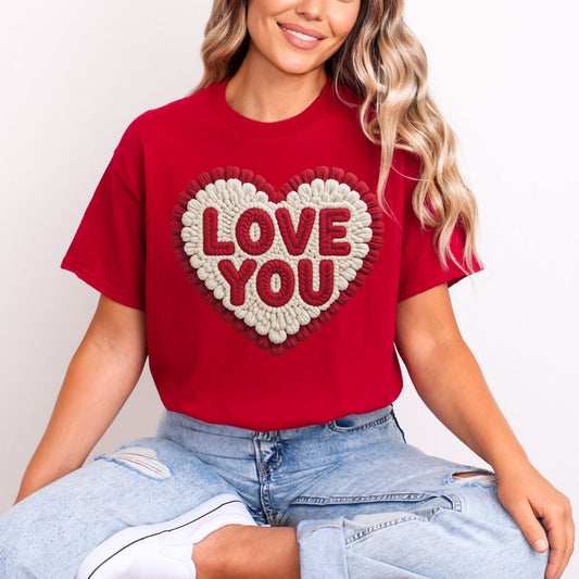 LOVE YOU HEART *FAUX YARN* - DTF TRANSFER