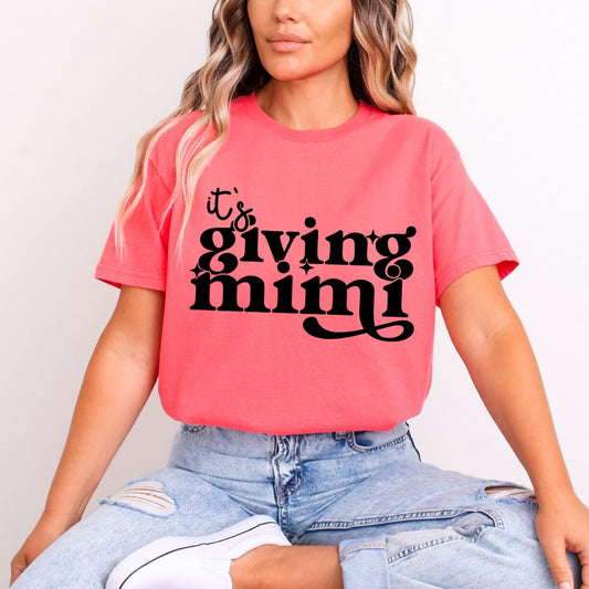 IT'S GIVING MIMI *BLACK* - DTF TRANSFER