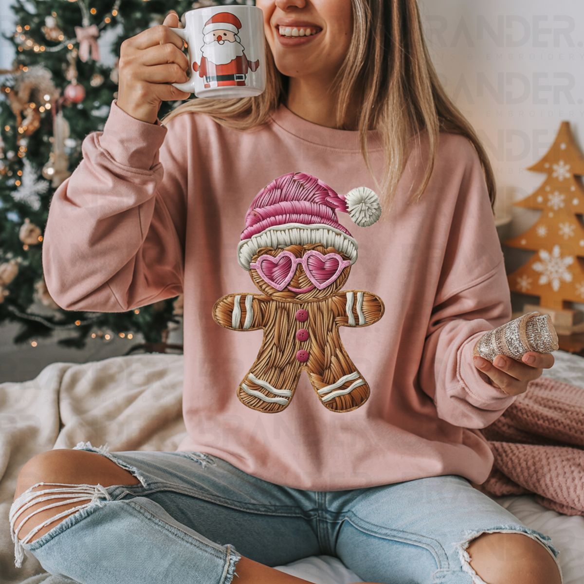 GINGERBREAD CUTIE *FAUX YARN* - DTF TRANSFER