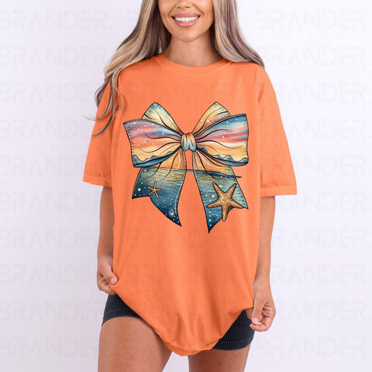 COQUETTE OCEAN AND SEASHELL BOW - DTF TRANSFER