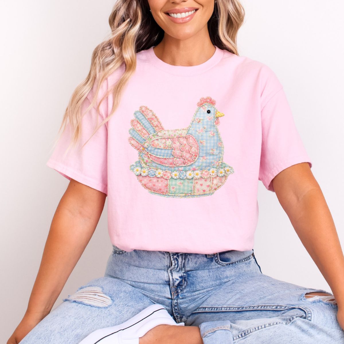 PATCHWORK MAMA HEN - DTF TRANSFER