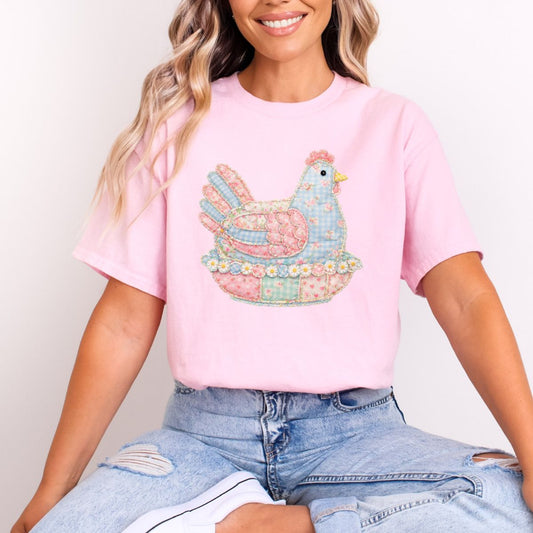 PATCHWORK MAMA HEN - DTF TRANSFER