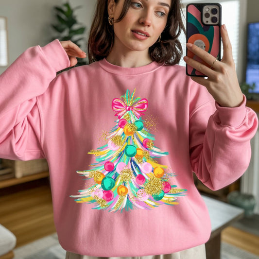 COQUETTE BRUSHSTROKE CHRISTMAS TREE - DTF TRANSFER