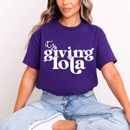 IT'S GIVING LOLA *WHITE* - DTF TRANSFER