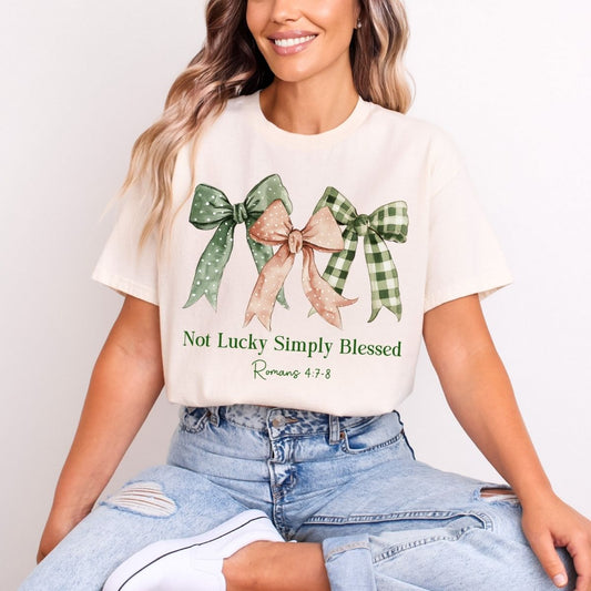 COQUETTE NOT LUCKY SIMPLY BLESSED - DTF TRANSFER