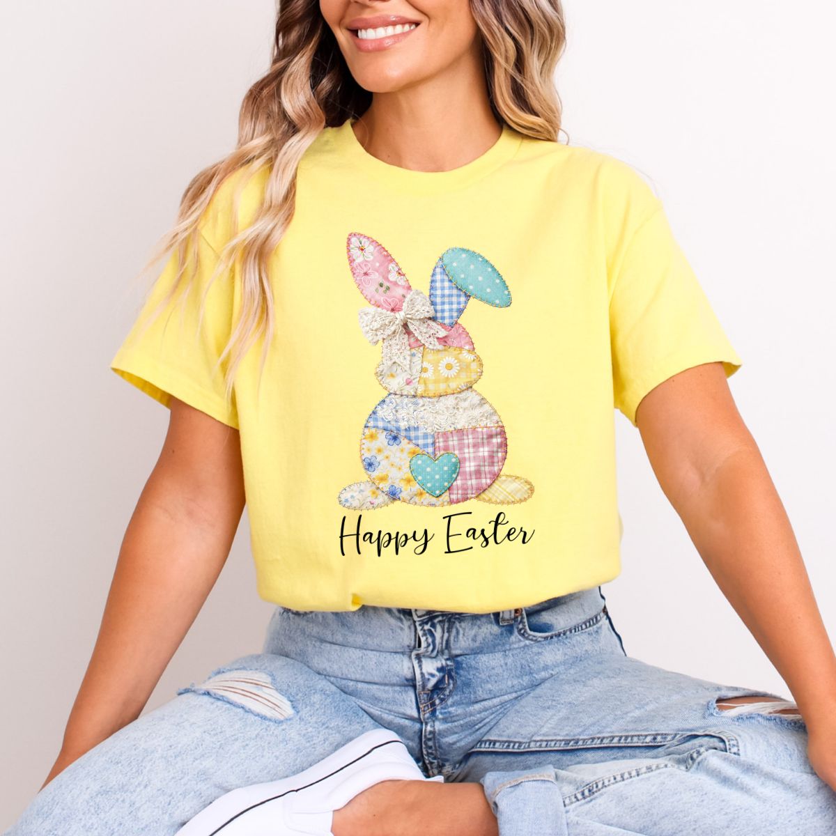 COQUETTE PATCHWORK HAPPY EASTER - DTF TRANSFER