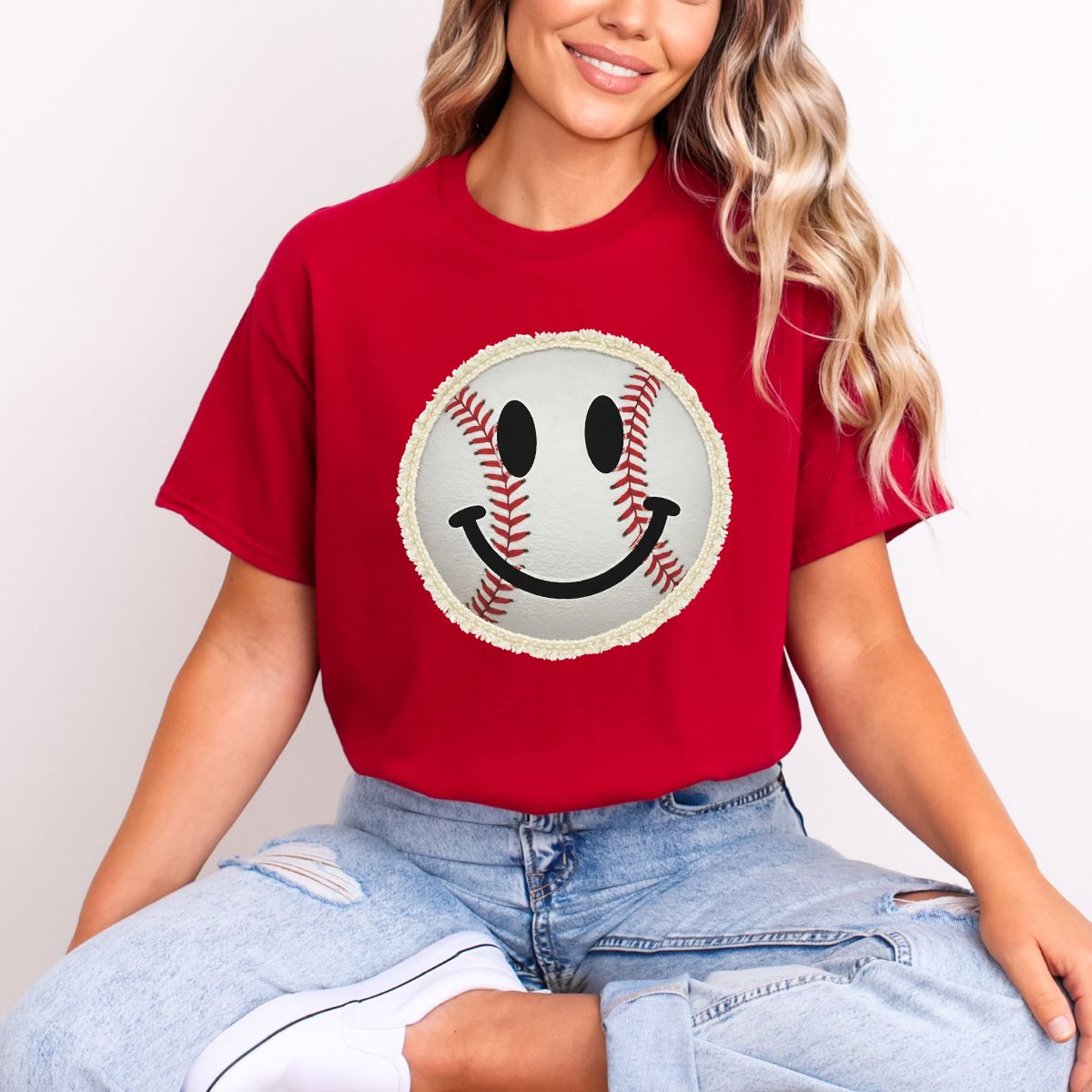BASEBALL SMILEY FACE - DTF TRANSFER