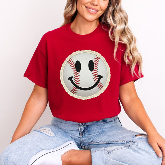 BASEBALL SMILEY FACE - DTF TRANSFER