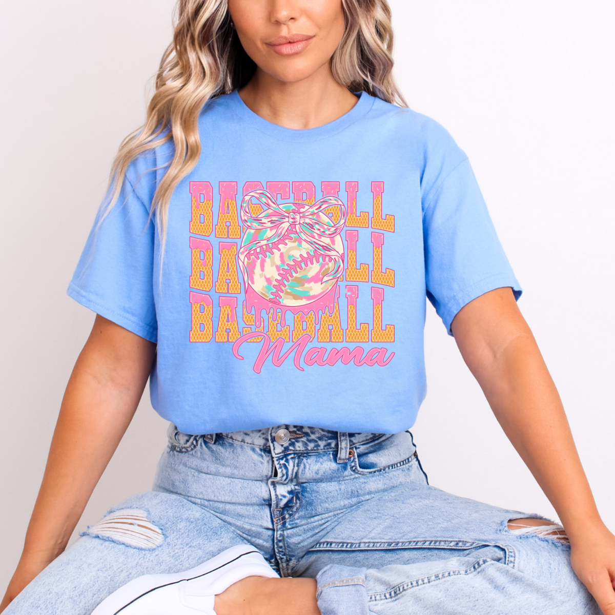 COQUETTE DRIPPY BASEBALL MAMA - DTF TRANSFER