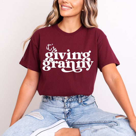 IT'S GIVING GRANNY *WHITE* - DTF TRANSFER