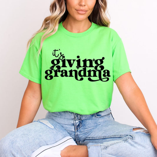 IT'S GIVING GRANDMA *BLACK* - DTF TRANSFER