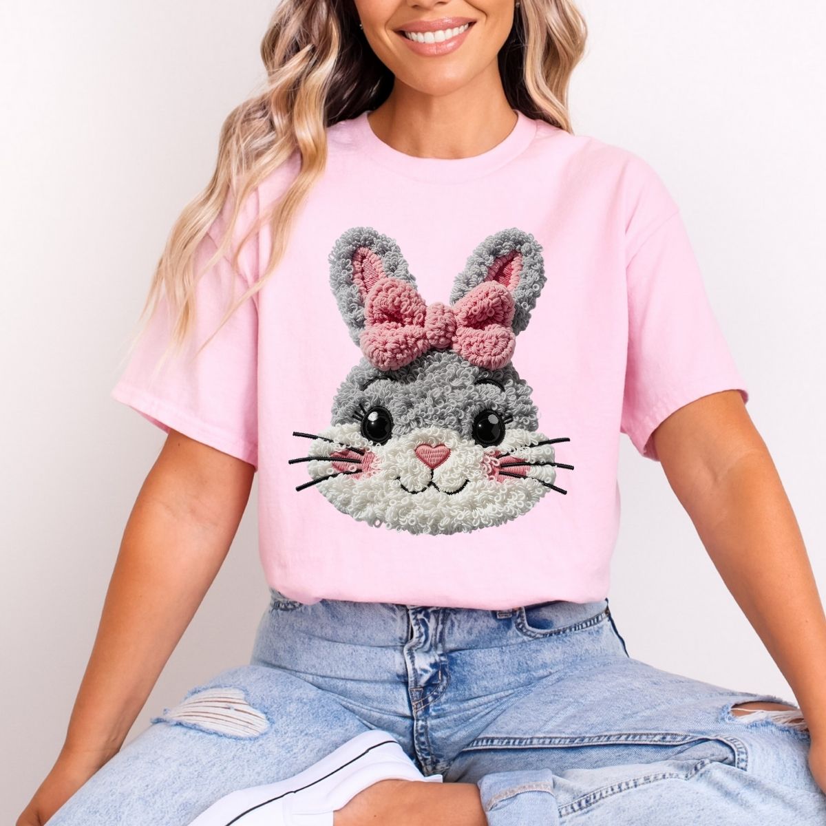 COQUETTE EASTER BUNNY *FAUX YARN* - DTF TRANSFER