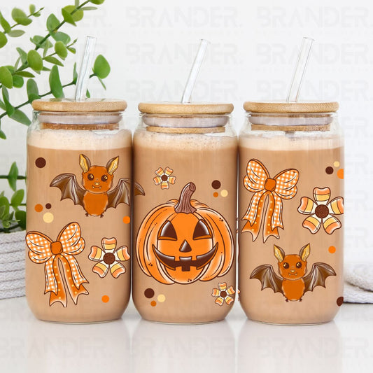COQUETTE JACK O LANTERN BATS & BOWS - 16 OZ - UVDTF