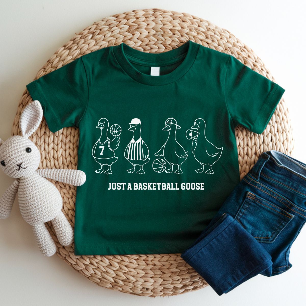 JUST A BASKETBALL GOOSE *WHITE TEXT* - DTF TRANSFER