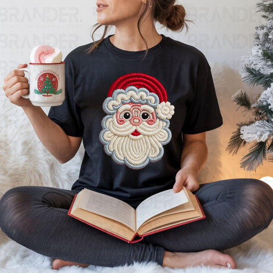 SANTA *FAUX EMBROIDERY/FAUX YARN* - COMPLETED TEE