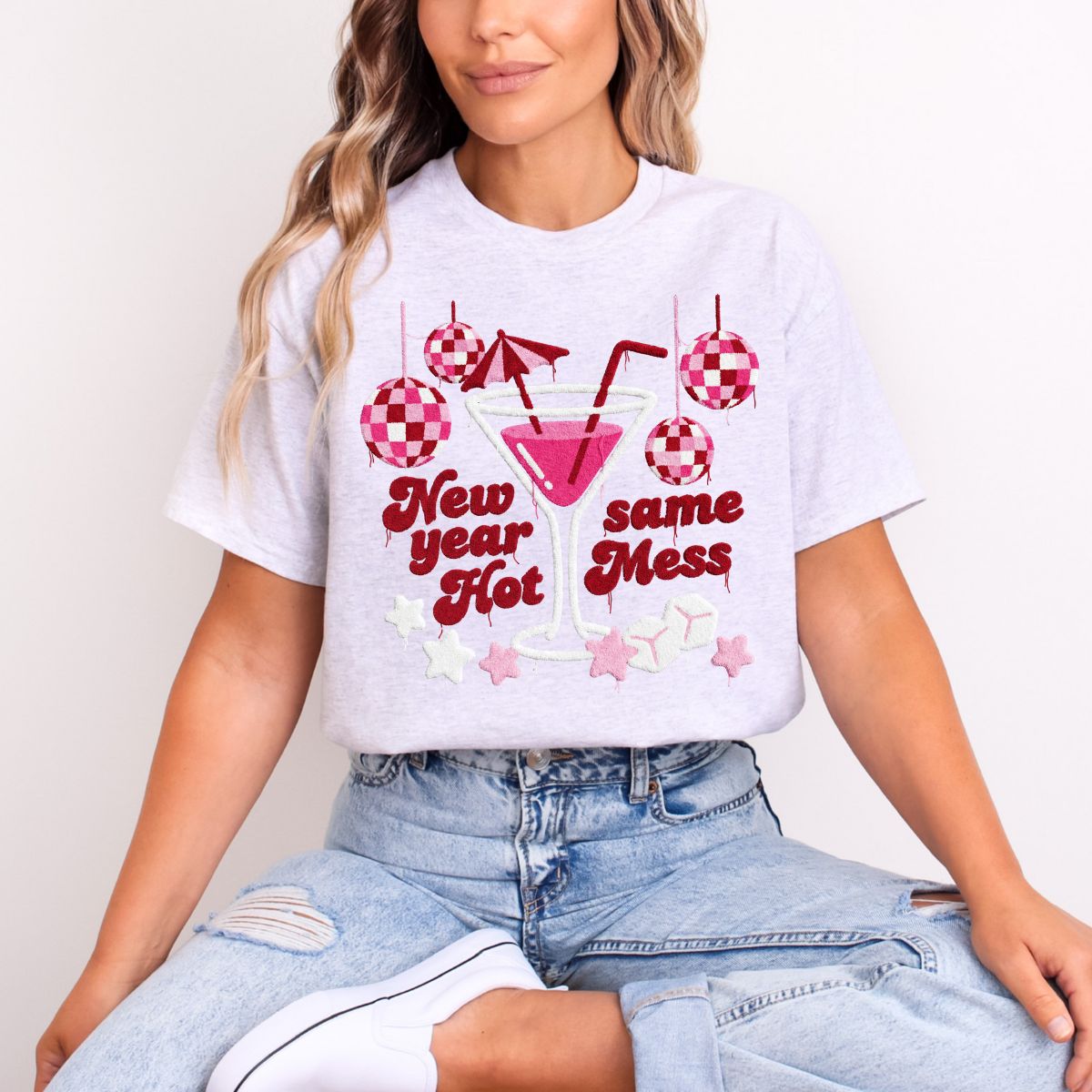 NEW YEAR SAME HOT MESS *FAUX YARN* - DTF TRANSFER